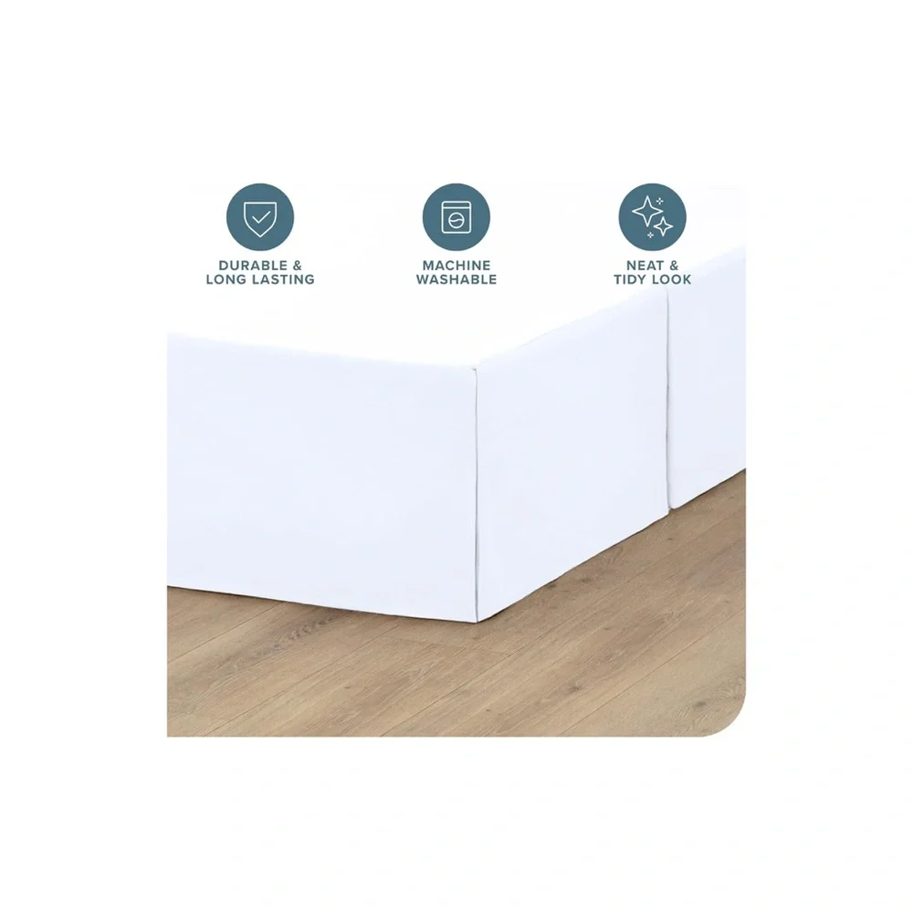 Premium White Bed skirt premium microfiber‎